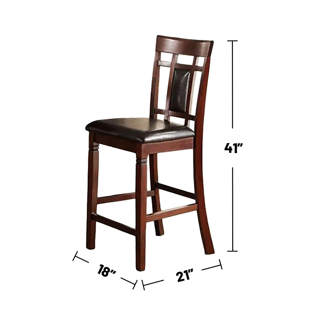 5 Piece Counter Height Dining Set In Dark Brown Dark Brown Seats 4 Fixed Table 4 Leg Square Dining Table With Chair Particle Board