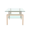 Rectangle Glass Coffee Table, Clear Coffee Table Modern Side Center Tables For Living Room Living Room Furniture Oak Glass