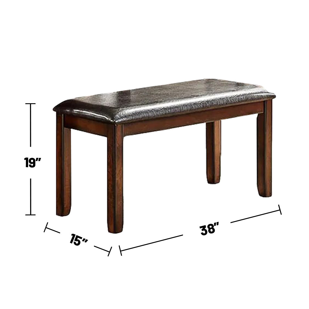 Modern 6 Piece Dining Set, Brown Brown Ladder Back Dining Room Classic 4 Leg Rectangular Mdf