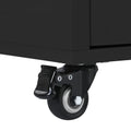 Kitchen Cart With Rubber Wood Countertopkitchen Island Has 8 Handle Free Drawers Including A Flatware Organizer And 5 Wheels For Kitchen Dinning Room, Black Black Mdf