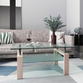 Rectangle Glass Coffee Table, Clear Coffee Table Modern Side Center Tables For Living Room Living Room Furniture Oak Glass