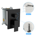 Shower System With Adjustable Slide Bar,10 Inch Wall Mounted Square Shower System With Rough In Valve,Matte Black Matte Black Stainless Steel