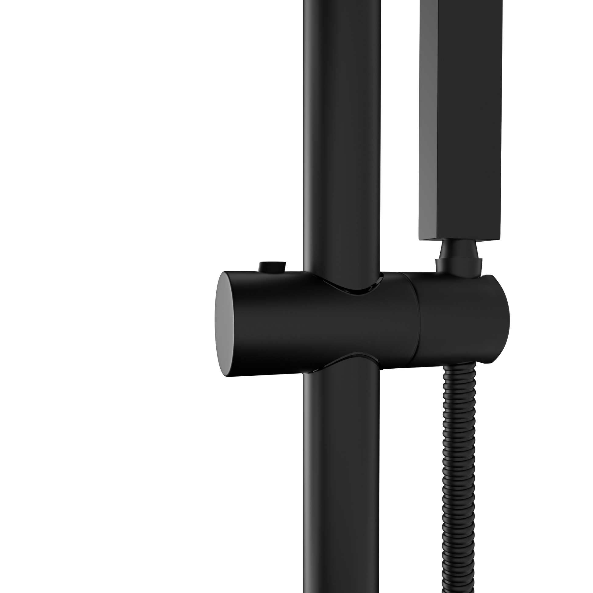 Shower System With Adjustable Slide Bar,10 Inch Wall Mounted Square Shower System With Rough In Valve,Matte Black Matte Black Stainless Steel