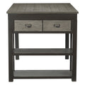 Casual Style Counter Height Dining 5Pc Set Gray Finish Multifunctional Table With 4X Stools Upholstered Cushion Seat Drawers Shelves Table Dining Kitchen Set Gray Seats 4 Dining Room Casual,Industrial Rectangular Dining Table With Chair Wood