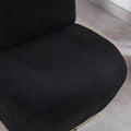 Modern Velvet Swivel Accent Chair, Swivel Barrel Chair With Gold Finish Stainless Steel Base Black Polyester