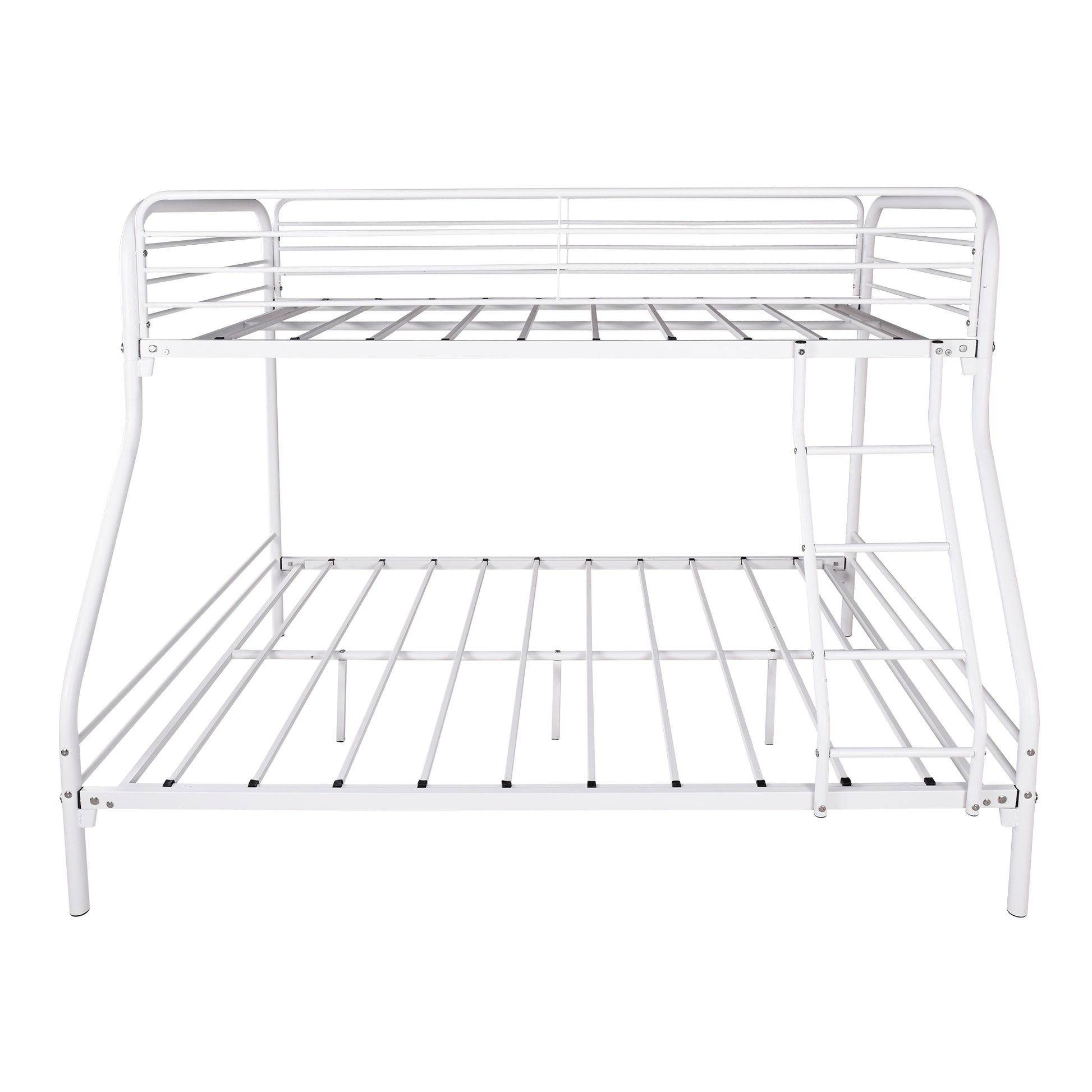 Heavy Duty Twin Over Full Metal Bunk Bed, Easy Assembly With Enhanced Upper Level Guardrail, White Box Spring Not Required Twin White Metal Bedroom Bunk Metal