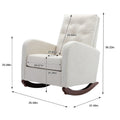 High Back Rocking Chair Nursery Chair .Comfortable Rocker Fabric Padded Seat .Modern High Back Armchair Beige Polyester