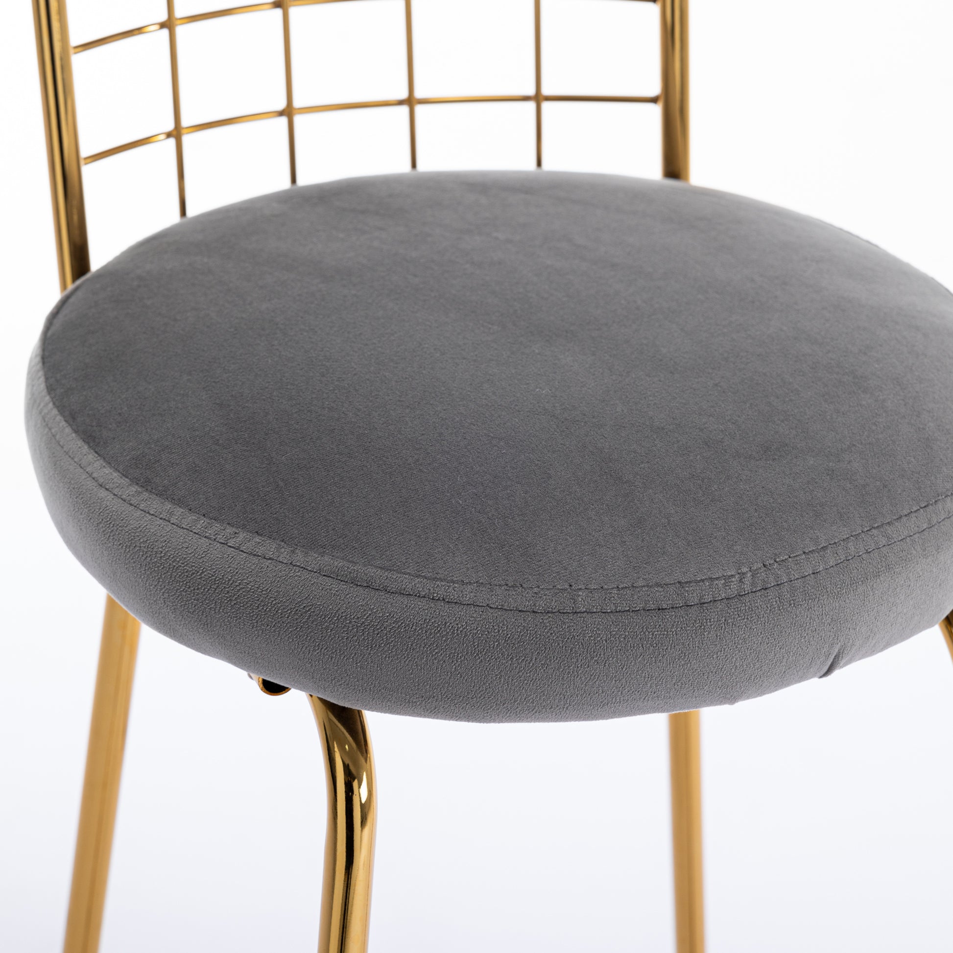 Bar Stool Set Of 2, Luxury Velvet High Bar Stool With Metal Legs And Soft Back, Pub Stool Chairs Armless Modern Kitchen High Dining Chairs With Metal Legs, Grey Gray Velvet