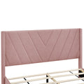 Queen Size Storage Bed Linen Upholstered Platform Bed With 3 Drawers Pink Pink Upholstered