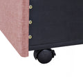 Queen Size Storage Bed Linen Upholstered Platform Bed With 3 Drawers Pink Pink Upholstered