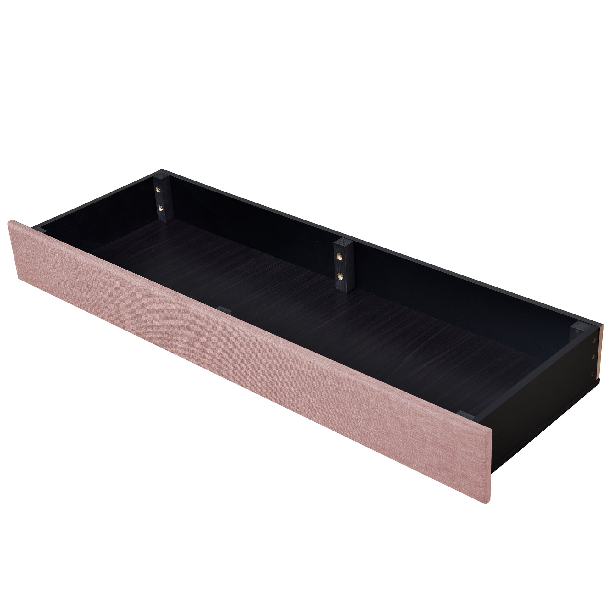 Queen Size Storage Bed Linen Upholstered Platform Bed With 3 Drawers Pink Pink Upholstered