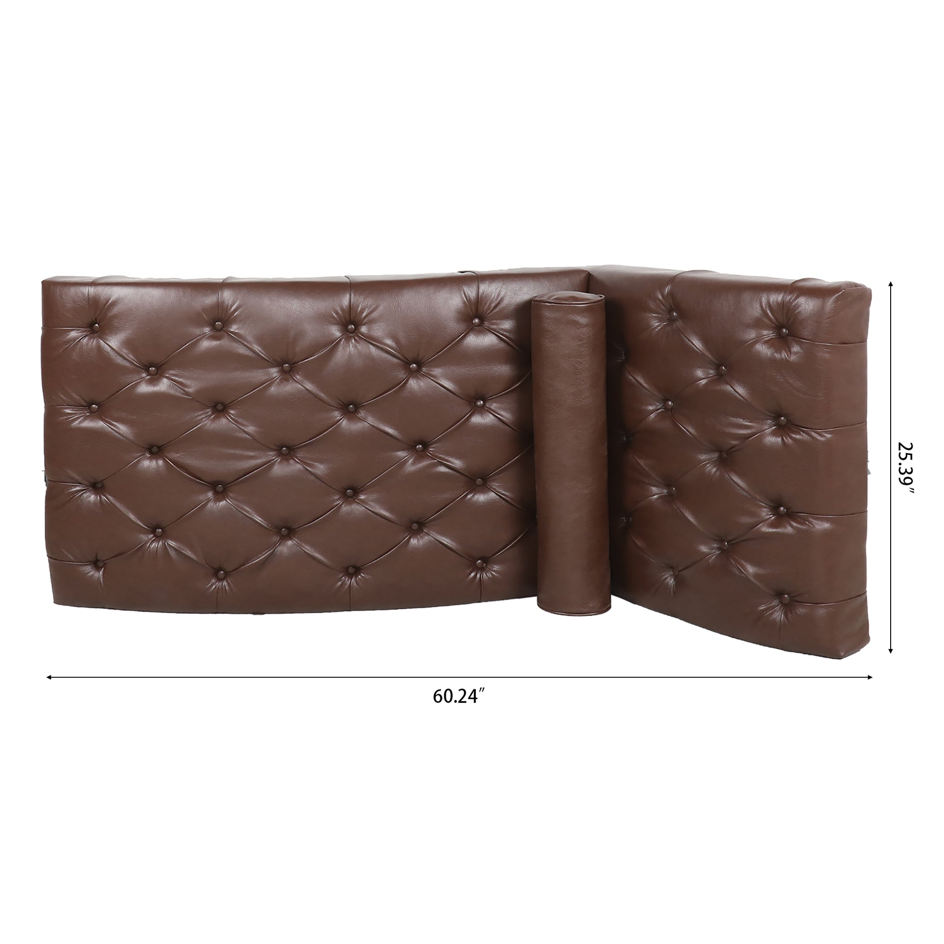 Upholstered Chaise Lounge Dark Brown Pu