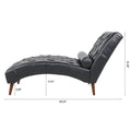 Upholstered Chaise Lounge Black Pu