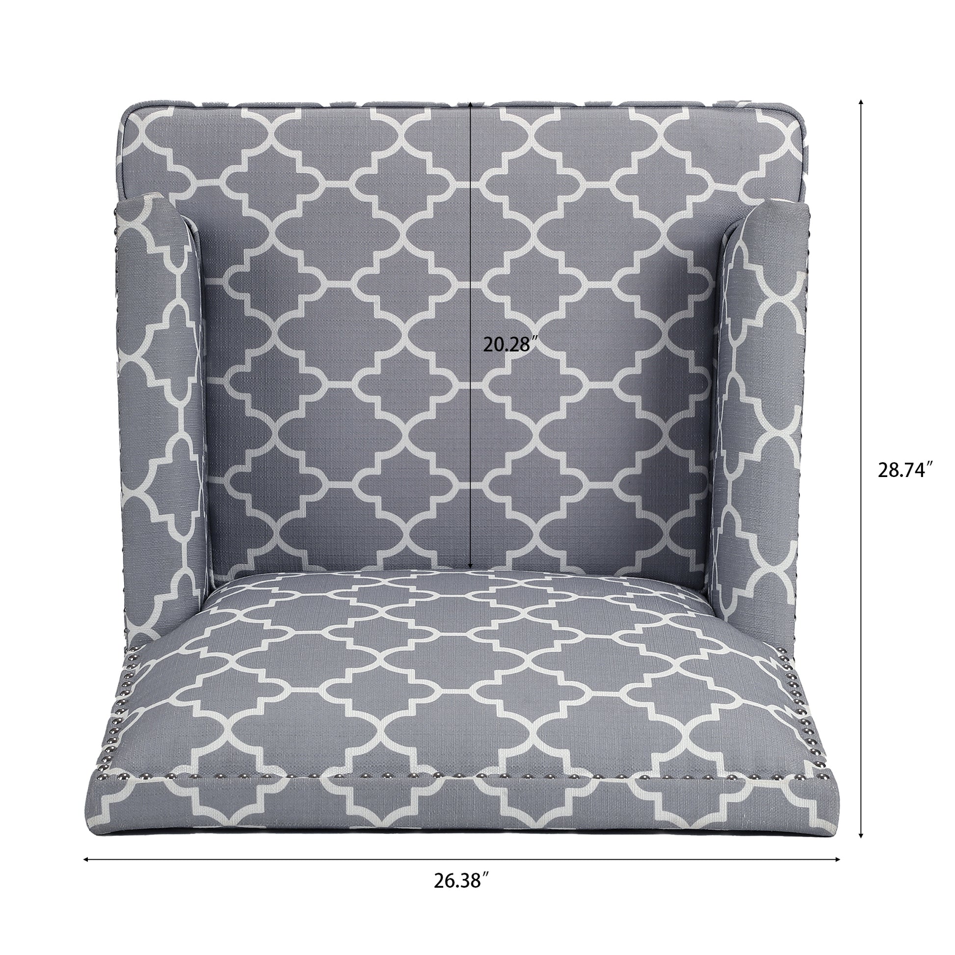 Accent Chairs For Living Room Grey Mix Fabric