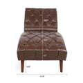 Upholstered Chaise Lounge Dark Brown Pu