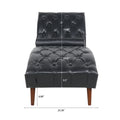 Upholstered Chaise Lounge Black Pu