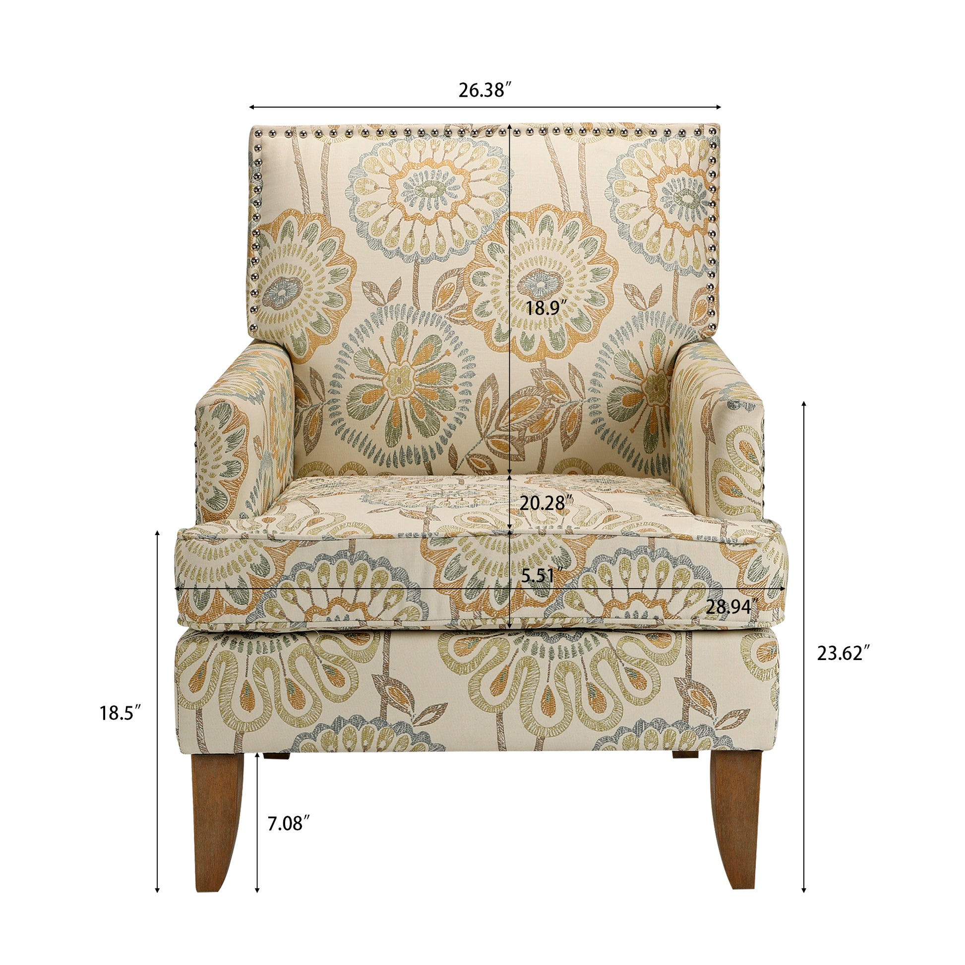 Accent Chairs For Living Room Beige Yellow Fabric