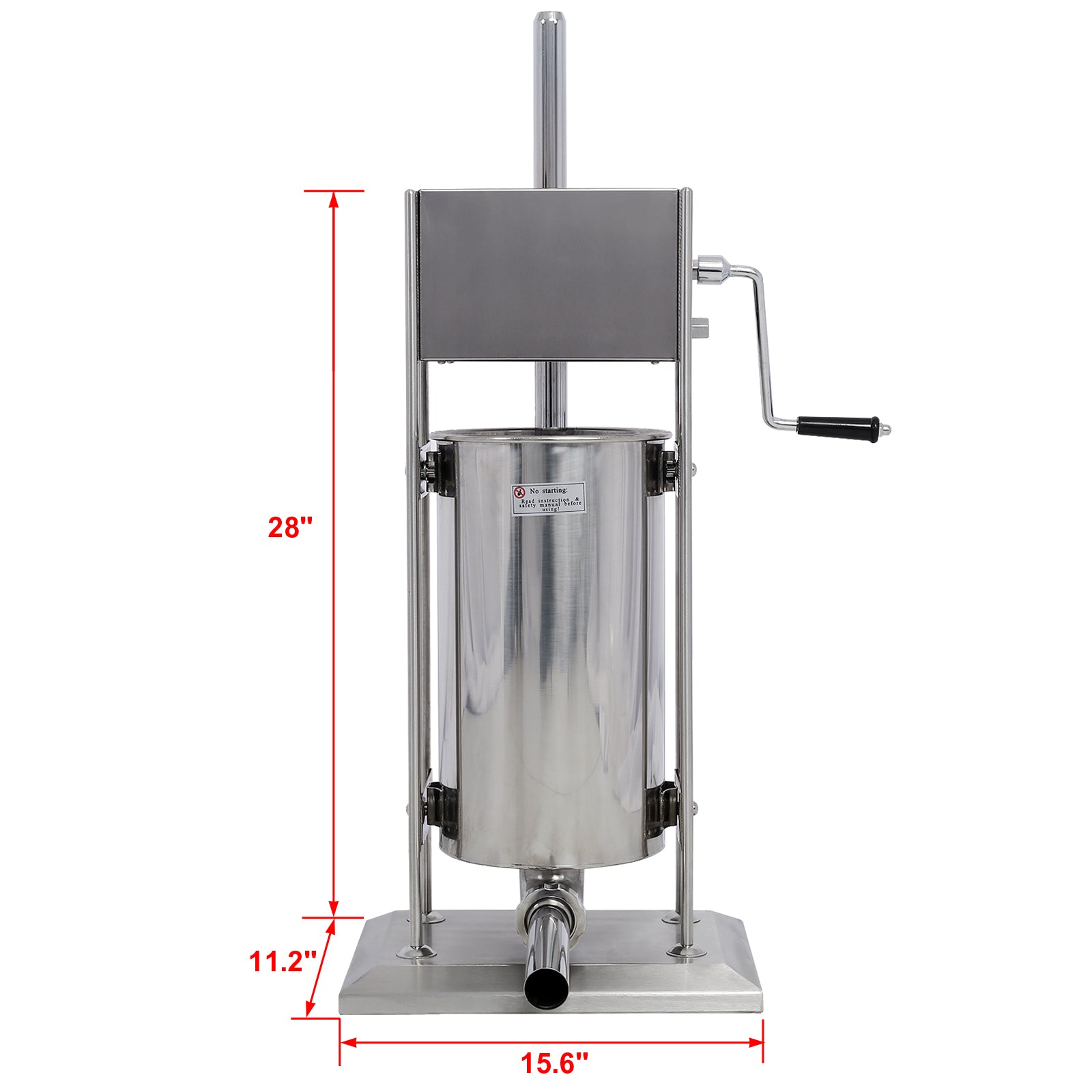 Stainless Steel Commercial Sausage Stuffer,Dual Speed Vertical Sausage Maker 25Lb 12L, Meat Filler With 4 Stuffing Tubes Silver Stainless Steel