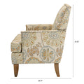 Accent Chairs For Living Room Beige Yellow Fabric