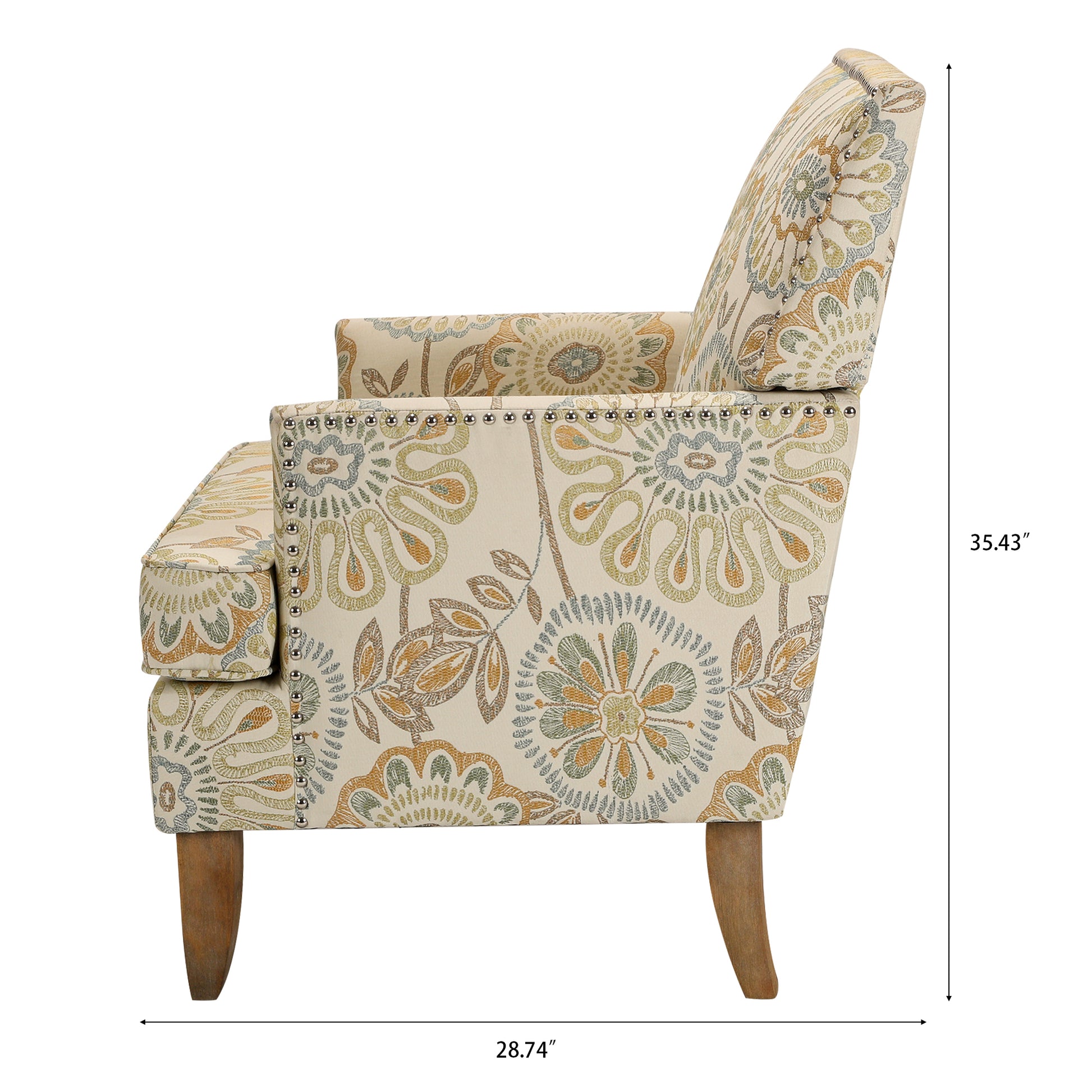 Accent Chairs For Living Room Beige Yellow Fabric