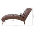 Upholstered Chaise Lounge Dark Brown Pu