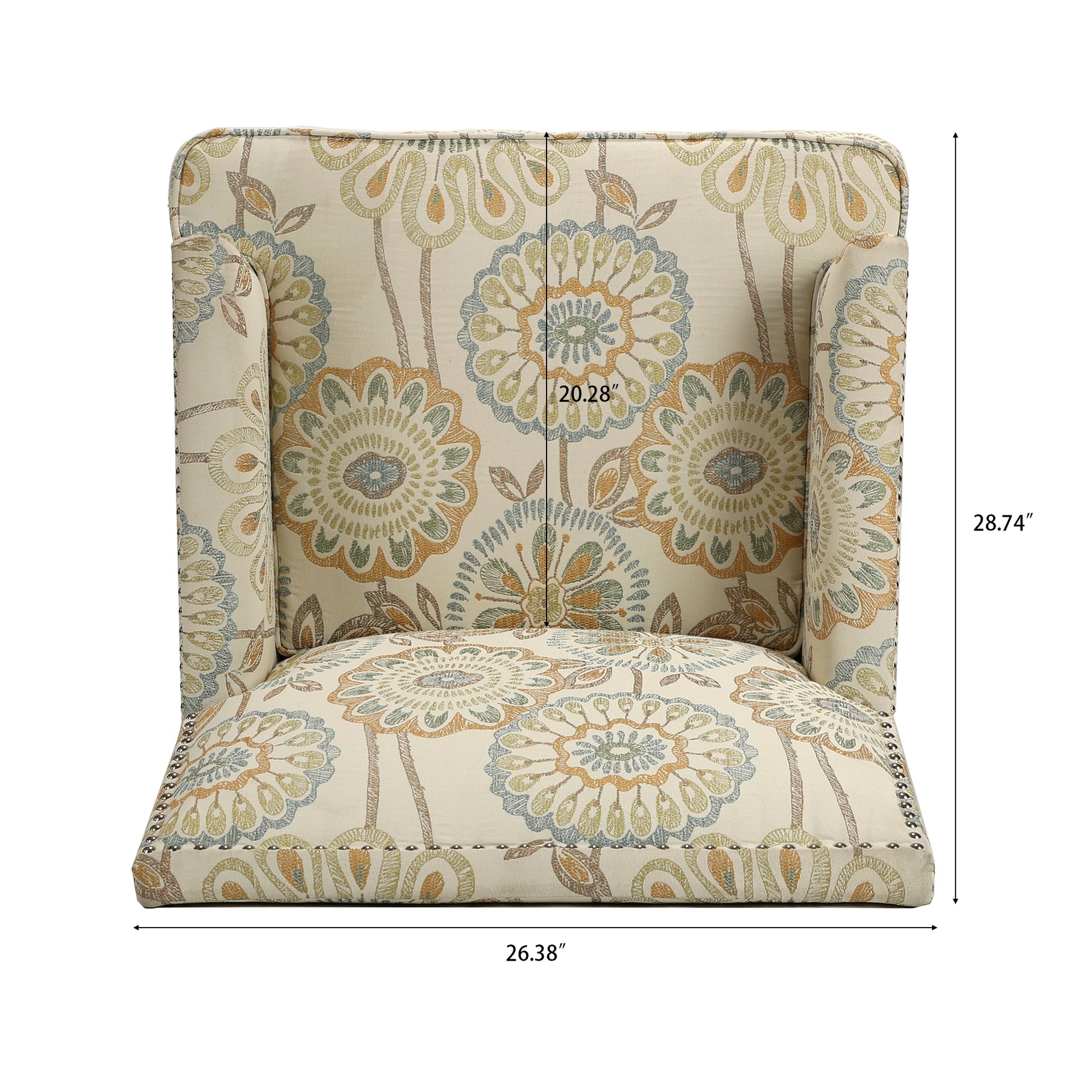 Accent Chairs For Living Room Beige Yellow Fabric