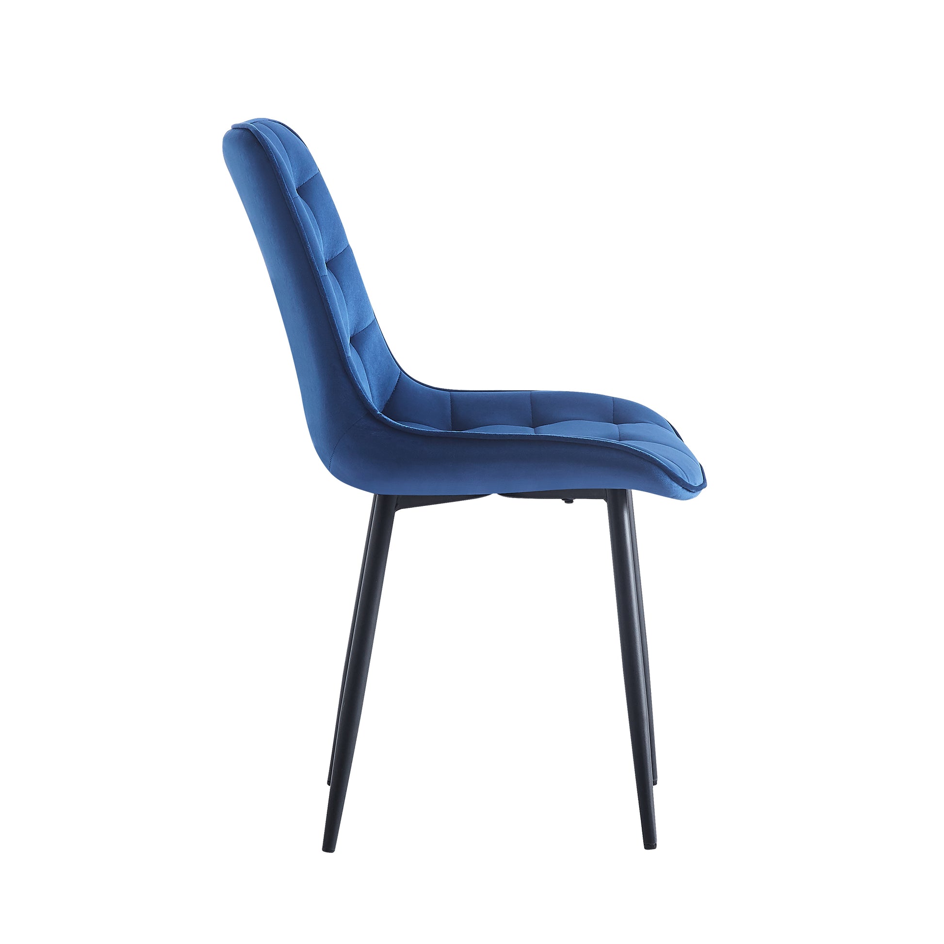Dining Chair 2Pcs Blue Modern Style Technology Suitable For Restaurants, Cafes, Taverns, Offices, Living Rooms, Reception Rooms.Simple Structure, Easy Installation. Blue Polyester Velvet