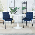 Dining Chair 2Pcs Blue Modern Style Technology Suitable For Restaurants, Cafes, Taverns, Offices, Living Rooms, Reception Rooms.Simple Structure, Easy Installation. Blue Polyester Velvet
