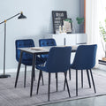 Dining Chair 2Pcs Blue Modern Style Technology Suitable For Restaurants, Cafes, Taverns, Offices, Living Rooms, Reception Rooms.Simple Structure, Easy Installation. Blue Polyester Velvet