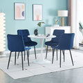 Dining Chair 2Pcs Blue Modern Style Technology Suitable For Restaurants, Cafes, Taverns, Offices, Living Rooms, Reception Rooms.Simple Structure, Easy Installation. Blue Polyester Velvet