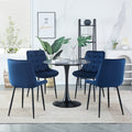Dining Chair 2Pcs Blue Modern Style Technology Suitable For Restaurants, Cafes, Taverns, Offices, Living Rooms, Reception Rooms.Simple Structure, Easy Installation. Blue Polyester Velvet