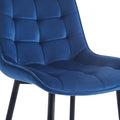 Dining Chair 2Pcs Blue Modern Style Technology Suitable For Restaurants, Cafes, Taverns, Offices, Living Rooms, Reception Rooms.Simple Structure, Easy Installation. Blue Polyester Velvet