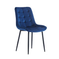 Dining Chair 2Pcs Blue Modern Style Technology Suitable For Restaurants, Cafes, Taverns, Offices, Living Rooms, Reception Rooms.Simple Structure, Easy Installation. Blue Polyester Velvet