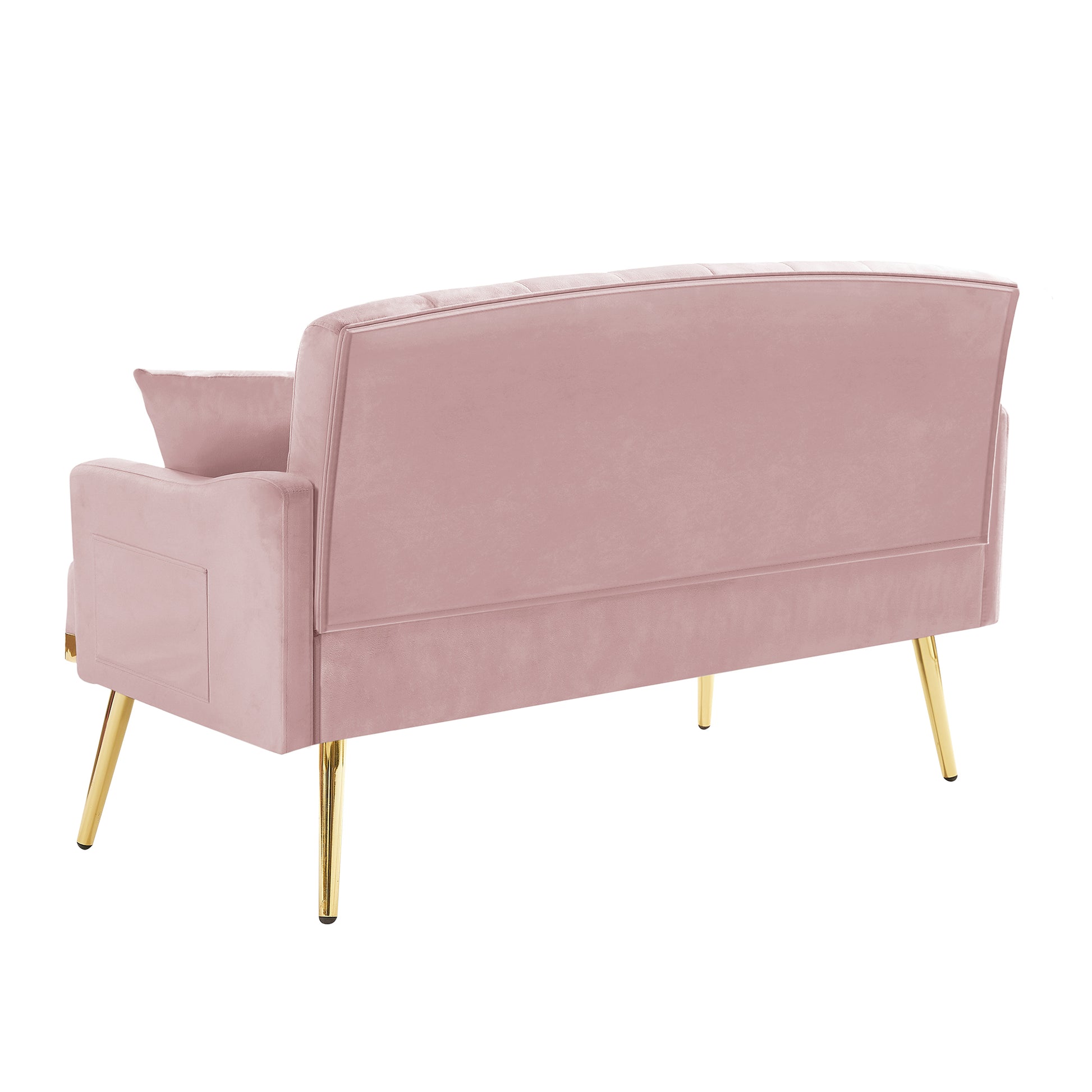 Pink 2 Seater Sofa Pink Wood Tufted Back Velvet 2 Seat