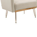 Coolmore Velvet Armchair Single Sofa Modern Tufted Upholstered Side Reading Chairs With Arm And Gold Metal Leg For Living Room Bedroom Beige Beige Foam Velvet