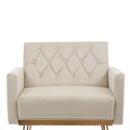 Coolmore Velvet Armchair Single Sofa Modern Tufted Upholstered Side Reading Chairs With Arm And Gold Metal Leg For Living Room Bedroom Beige Beige Foam Velvet