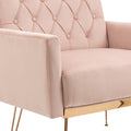 Coolmore Velvet Armchair Single Sofa Modern Tufted Upholstered Side Reading Chairs With Arm And Gold Metal Leg For Living Room Bedroom Pink Pink Foam Velvet