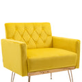Coolmore Velvet Armchair Single Sofa Modern Tufted Upholstered Side Reading Chairs With Arm And Gold Metal Leg For Living Room Bedroom Mustard Mustard Foam Velvet