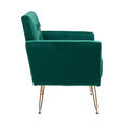 Coolmore Velvet Armchair Single Sofa Modern Tufted Upholstered Side Reading Chairs With Arm And Gold Metal Leg For Living Room Bedroom Green Green Foam Velvet