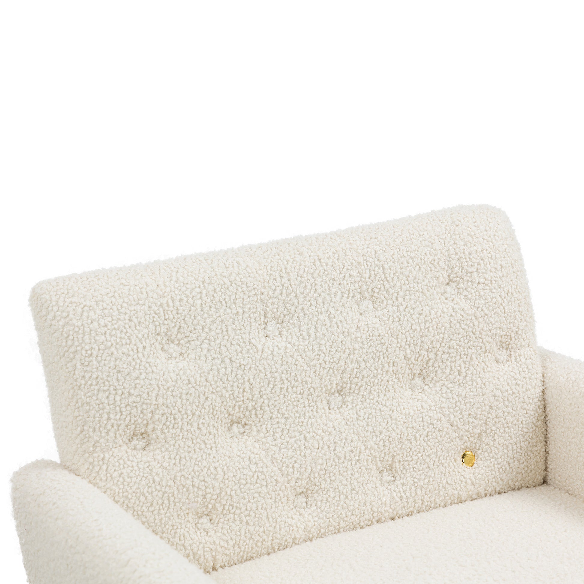 Coolmore Armchair Single Sofa Modern Tufted Upholstered Side Reading Chairs With Arm And Gold Metal Leg For Living Room Bedroom White Teddy White Teddy Foam Teddy