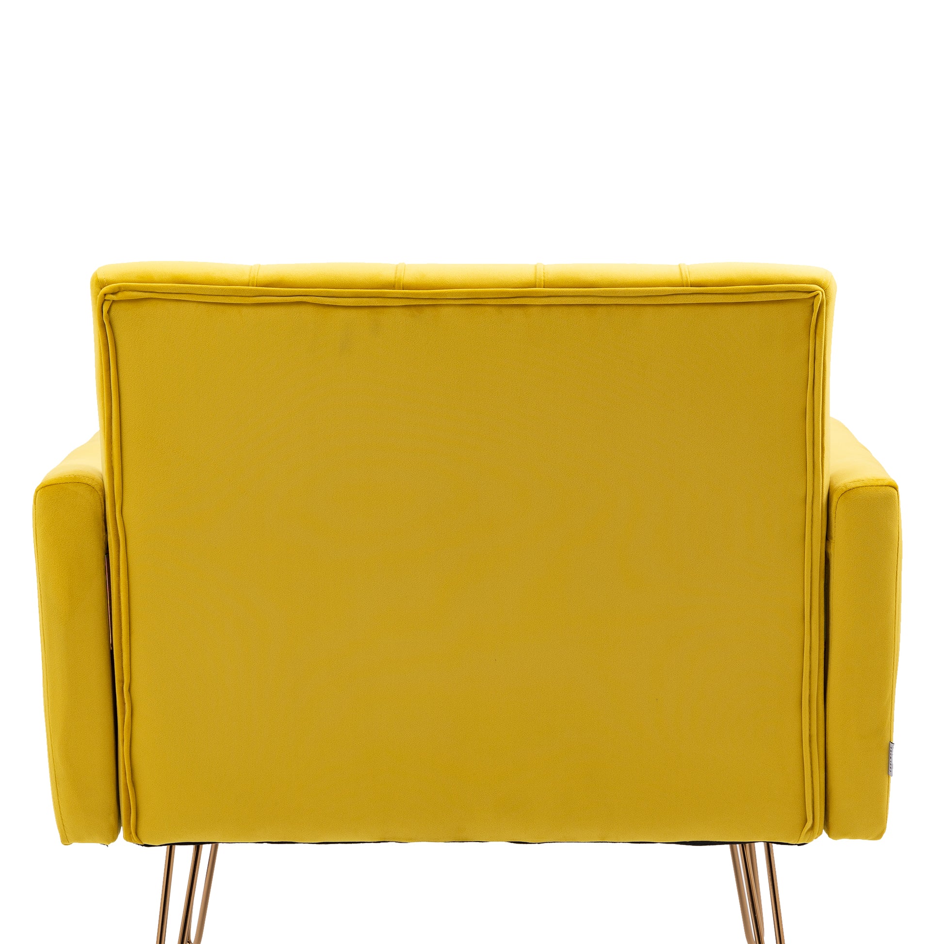 Coolmore Velvet Armchair Single Sofa Modern Tufted Upholstered Side Reading Chairs With Arm And Gold Metal Leg For Living Room Bedroom Mustard Mustard Foam Velvet