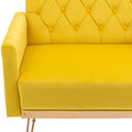 Coolmore Velvet Armchair Single Sofa Modern Tufted Upholstered Side Reading Chairs With Arm And Gold Metal Leg For Living Room Bedroom Mustard Mustard Foam Velvet