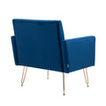 Coolmore Velvet Armchair Single Sofa Modern Tufted Upholstered Side Reading Chairs With Arm And Gold Metal Leg For Living Room Bedroom Navy Navy Foam Velvet