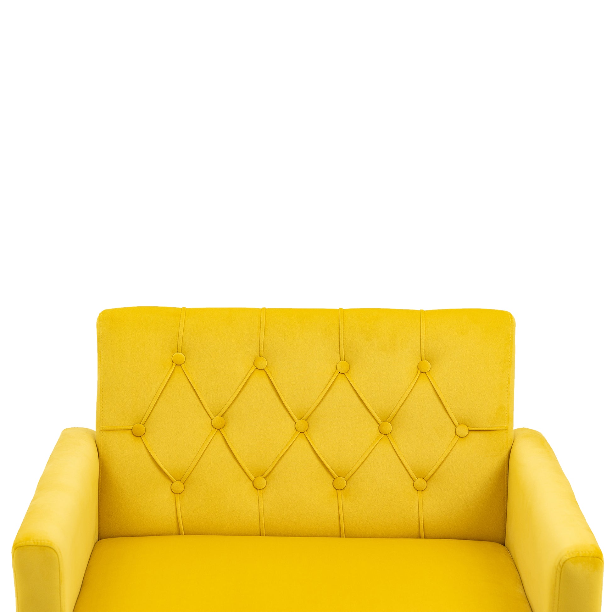 Coolmore Velvet Armchair Single Sofa Modern Tufted Upholstered Side Reading Chairs With Arm And Gold Metal Leg For Living Room Bedroom Mustard Mustard Foam Velvet
