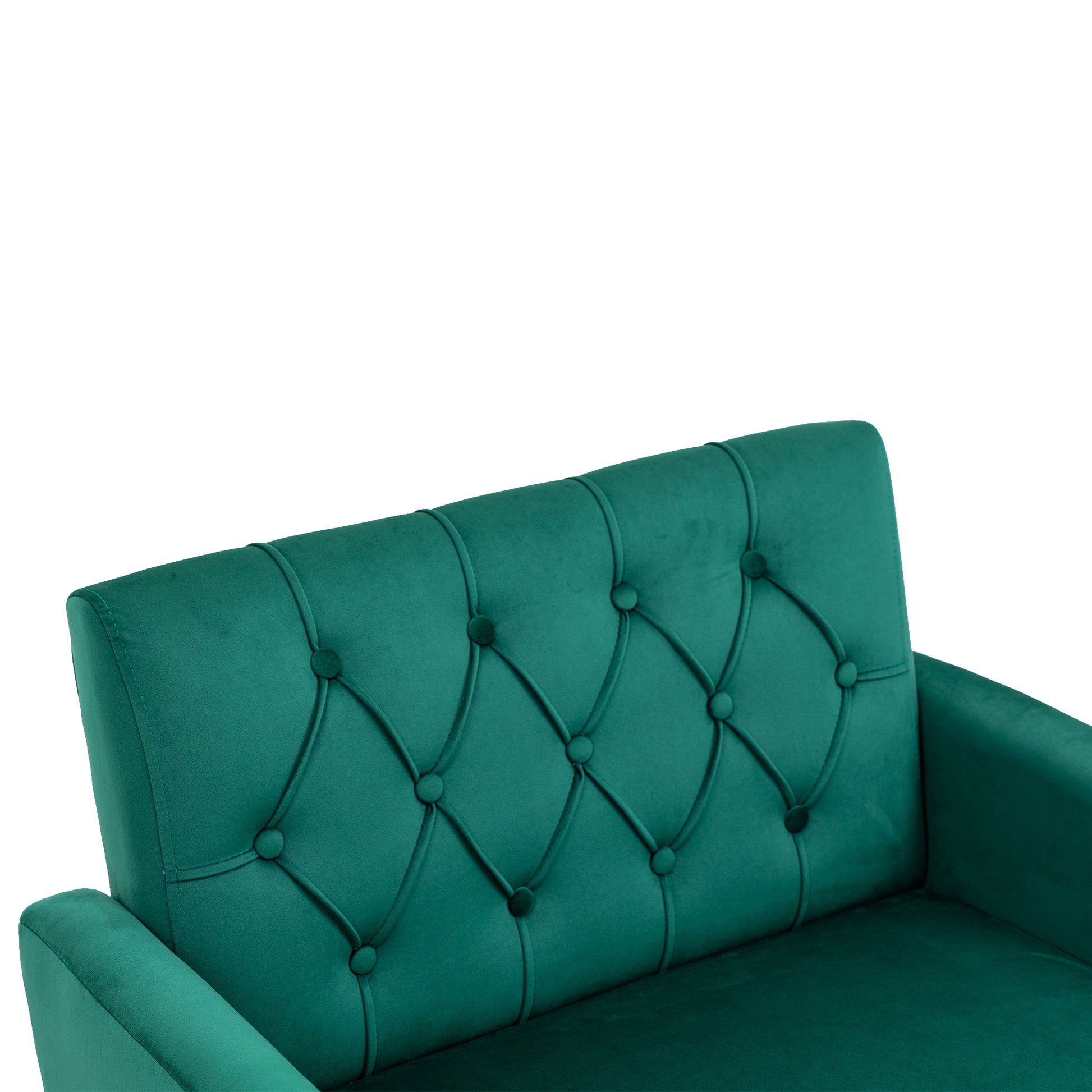 Coolmore Velvet Armchair Single Sofa Modern Tufted Upholstered Side Reading Chairs With Arm And Gold Metal Leg For Living Room Bedroom Green Green Foam Velvet
