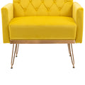 Coolmore Velvet Armchair Single Sofa Modern Tufted Upholstered Side Reading Chairs With Arm And Gold Metal Leg For Living Room Bedroom Mustard Mustard Foam Velvet
