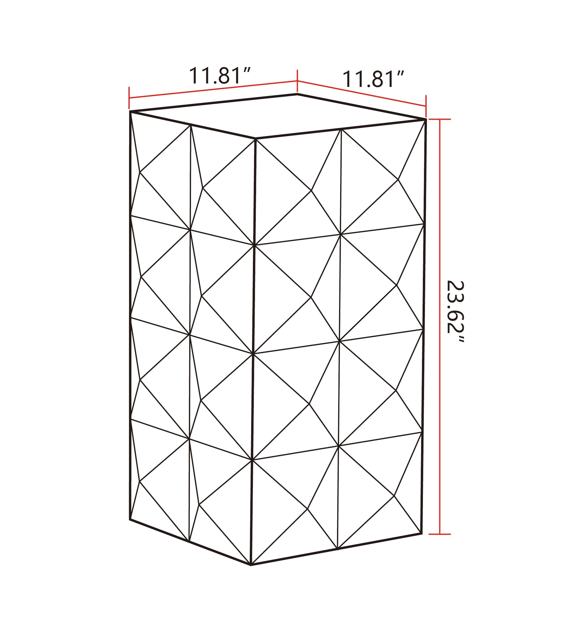 23.62"Height Three Dimensional Embossed Pattern Design Retro Side Table Retro Furniture Natural Mdf