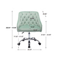 Coolmore Velvet Home Office Desk Chair, Modern Cute Computer Chair, Wheels Swivel Height Adjustable Swivel Task Chair For Home Office Mint Green Velvet Mint Green Foam Metal