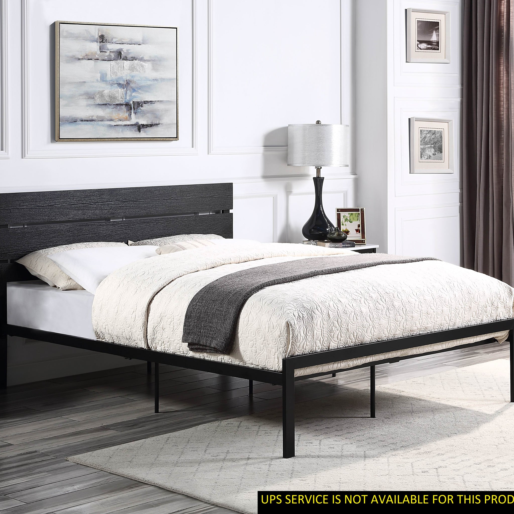 Black Metal Frame Full Size Bed 1Pc Full Black Metal Bedroom Metal