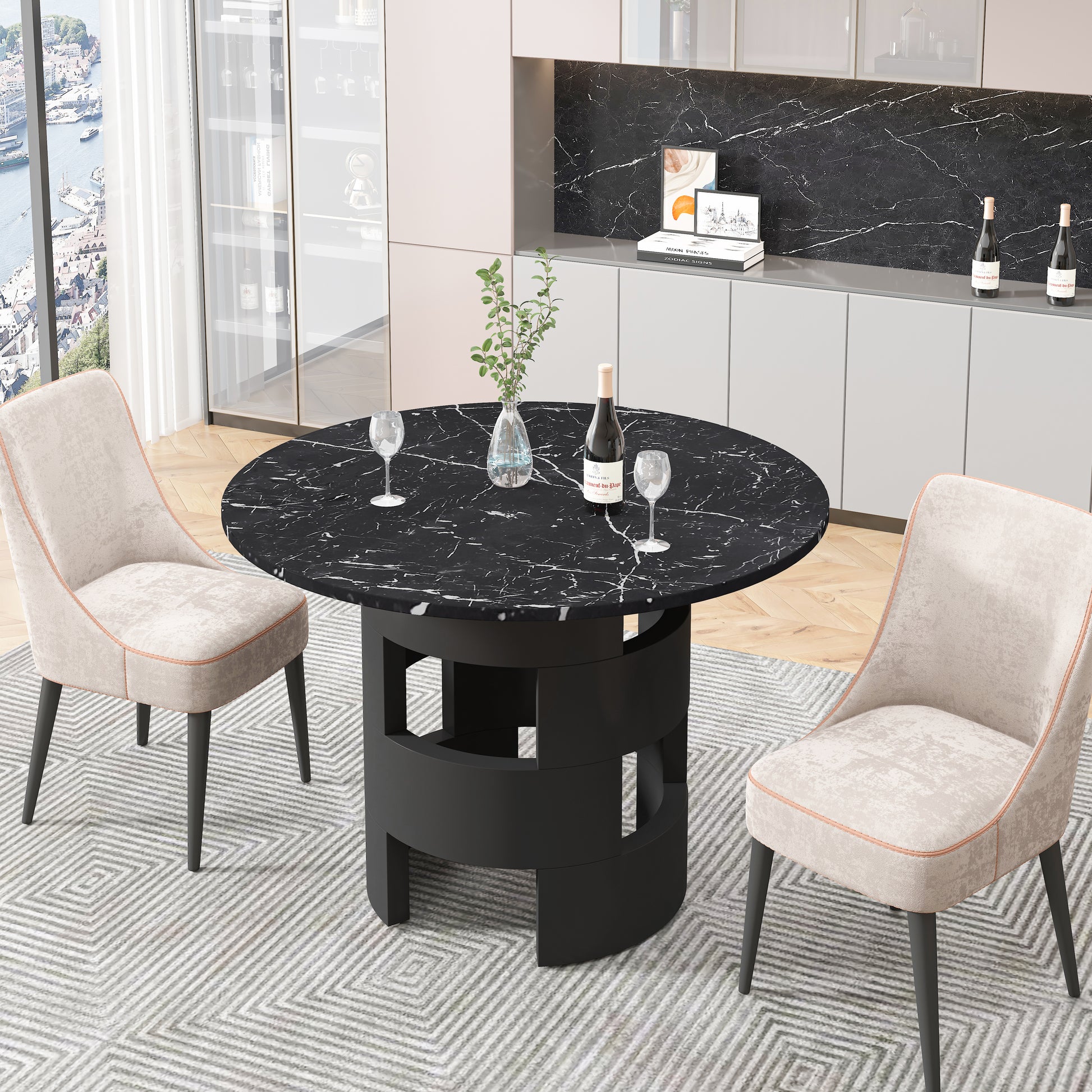 Dining Table Black Mdf